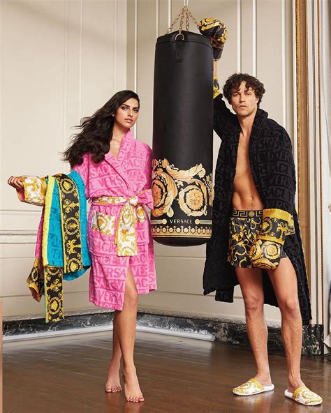 versace style robe men|Versace kimono robe.